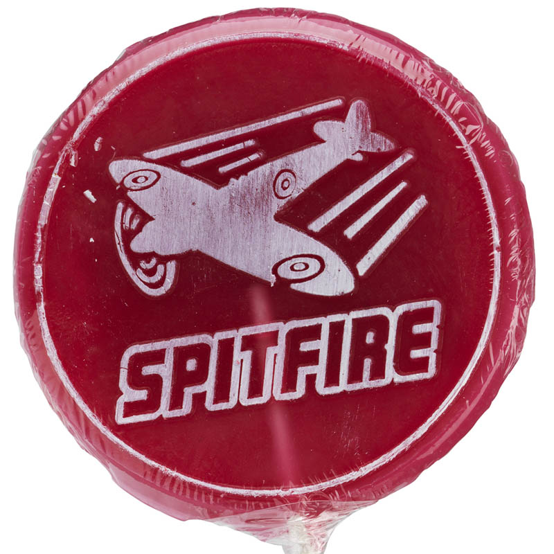 spitfire lollipop close up red